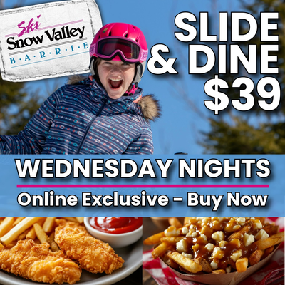 Ski & Board Slide & Dine Wednesday Night Special